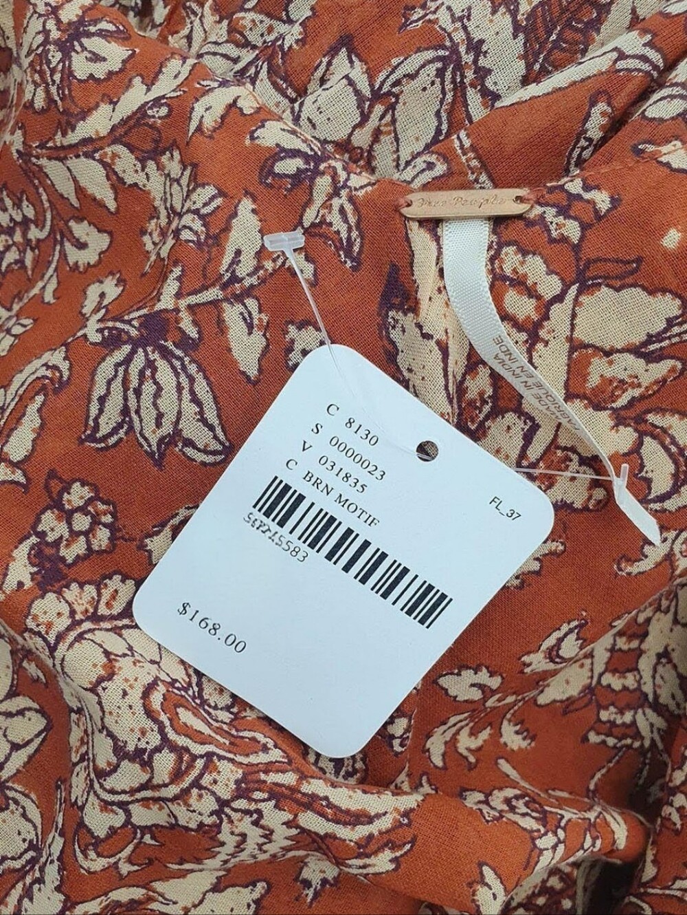 Free People Floral Kika Midi Dress in RED, Brown, and Black XS - Picture 6 of 7